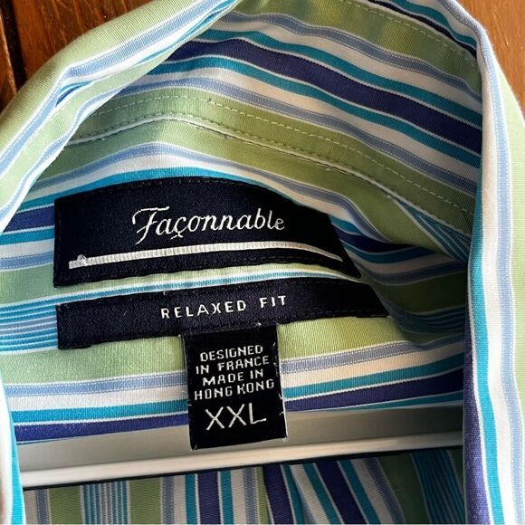 Faconnable Mens Casual Button Down Shirt Cotton Long Sleeve - Picture 5 of 5